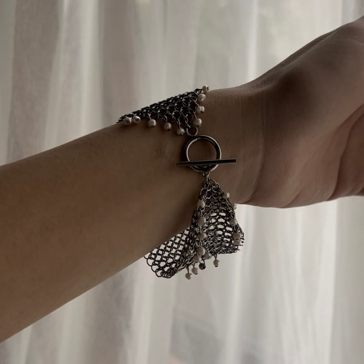 Chainmail Pearl Bracelet