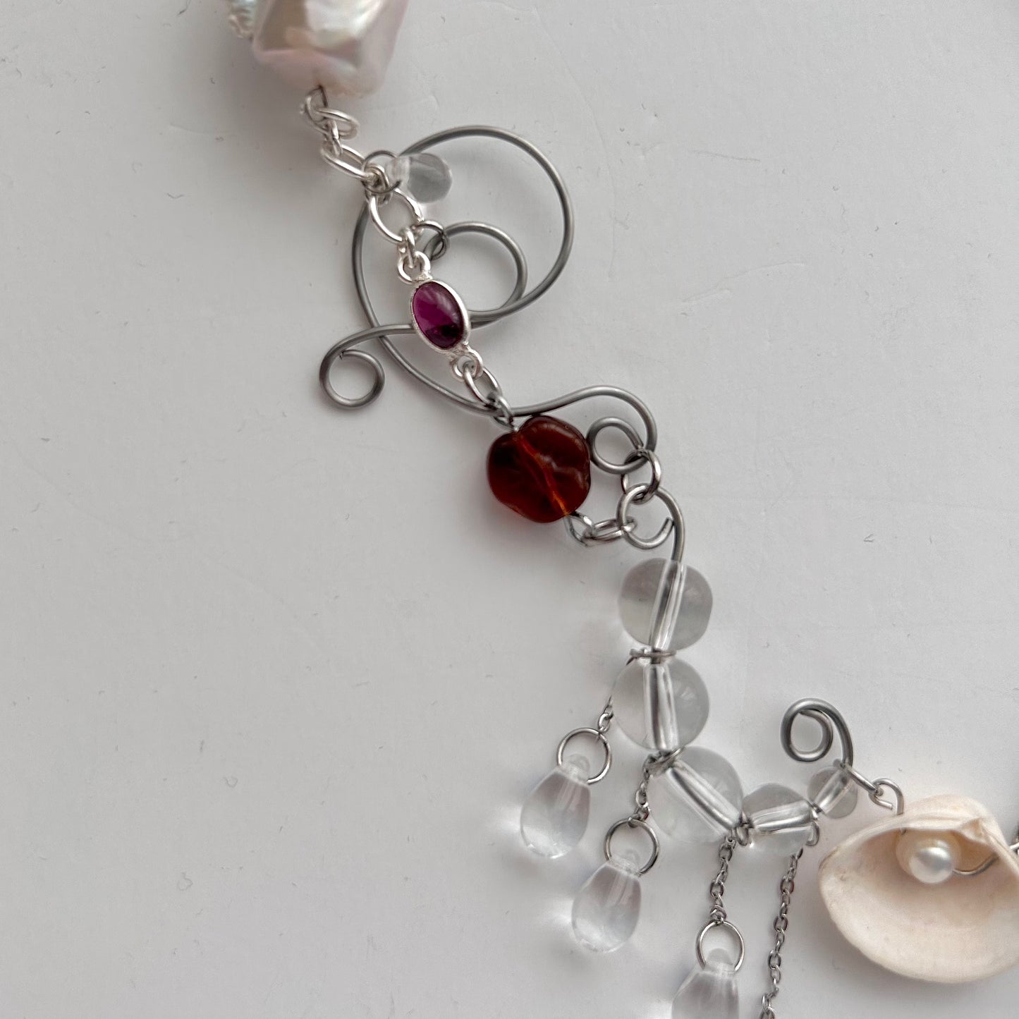 Seashell Pearl Necklace