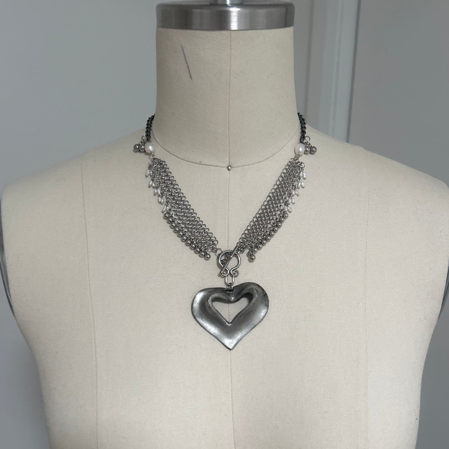Chainmail Heart Necklace