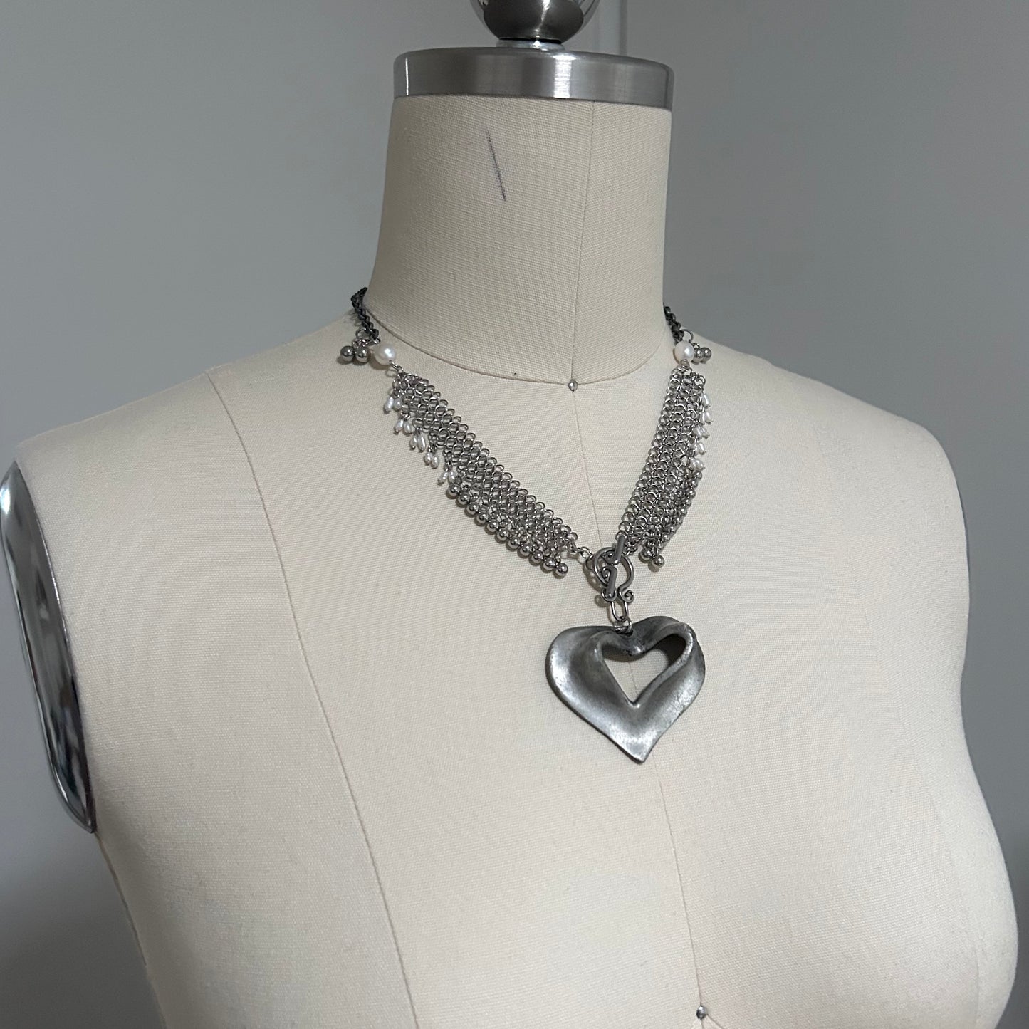 Chainmail Heart Necklace