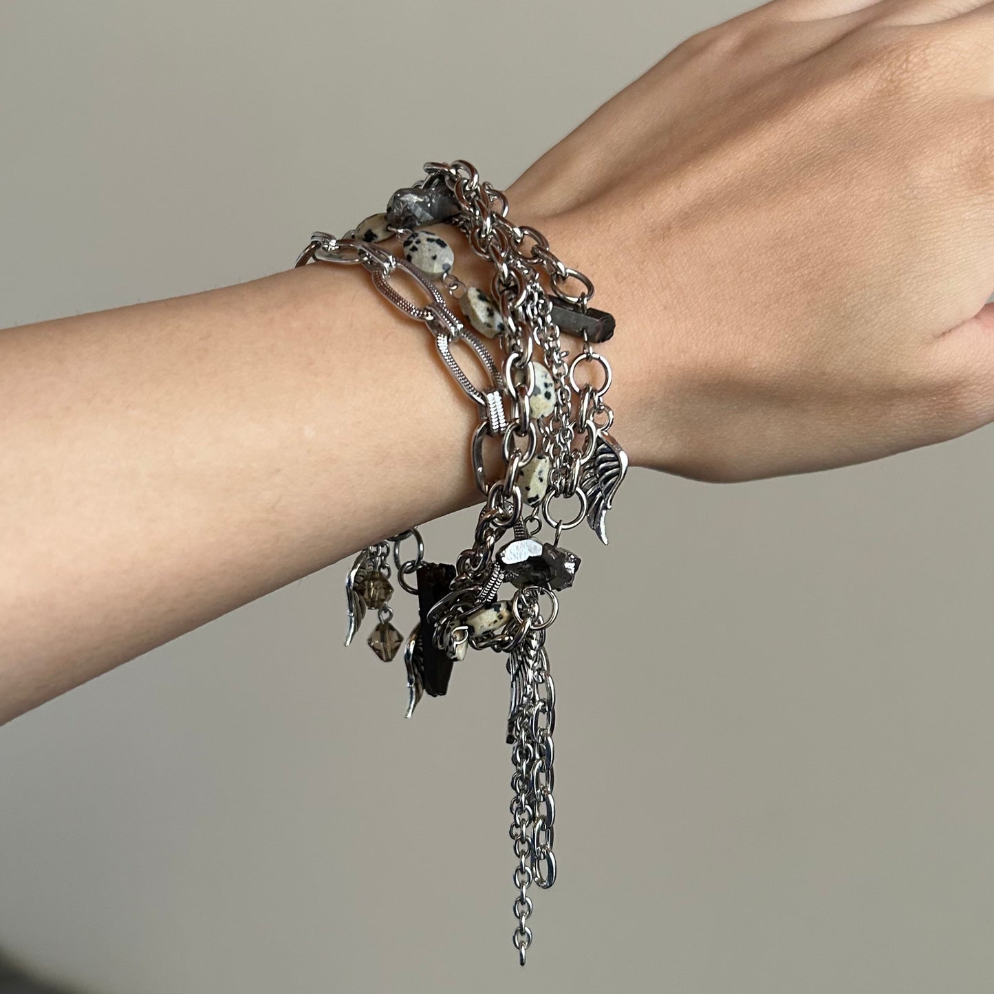 angel layered chain bracelet