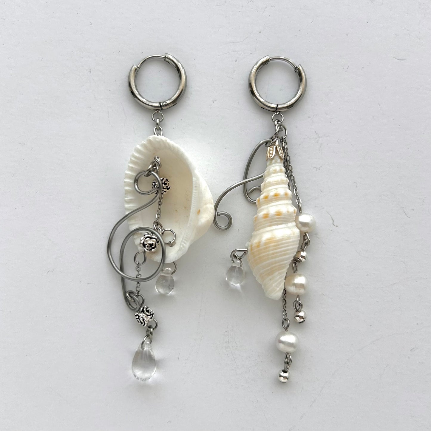 Sea Shell Rose Earrings