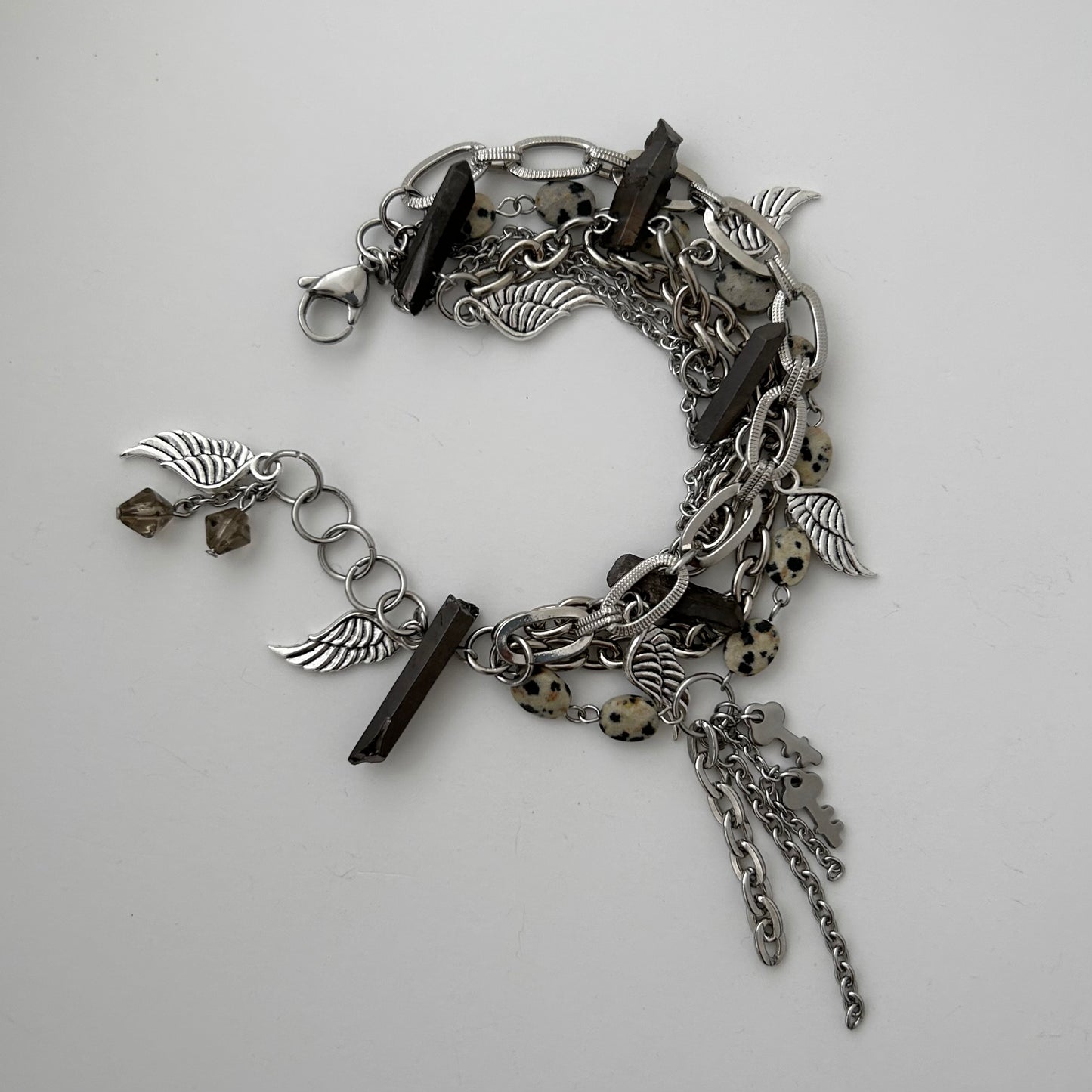 angel layered chain bracelet