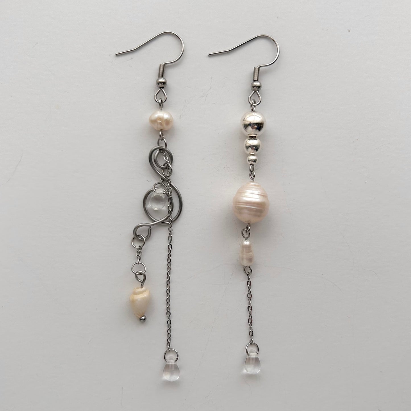 pearl chain drop earrings